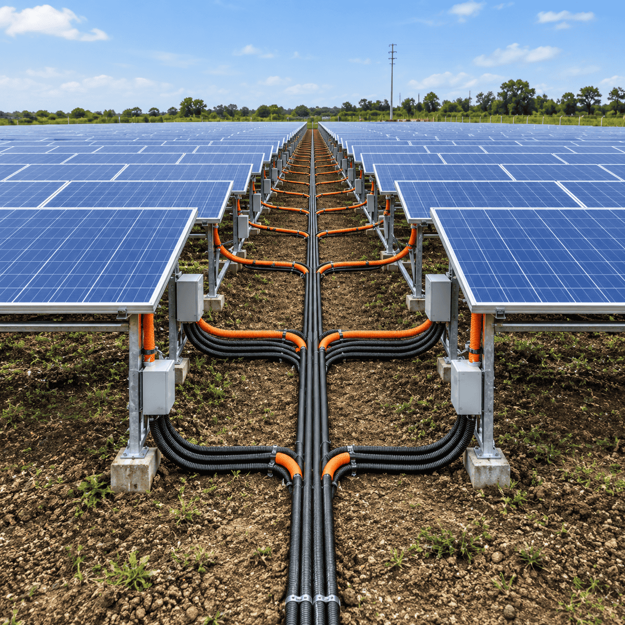 DWC pipe installation in solar plants