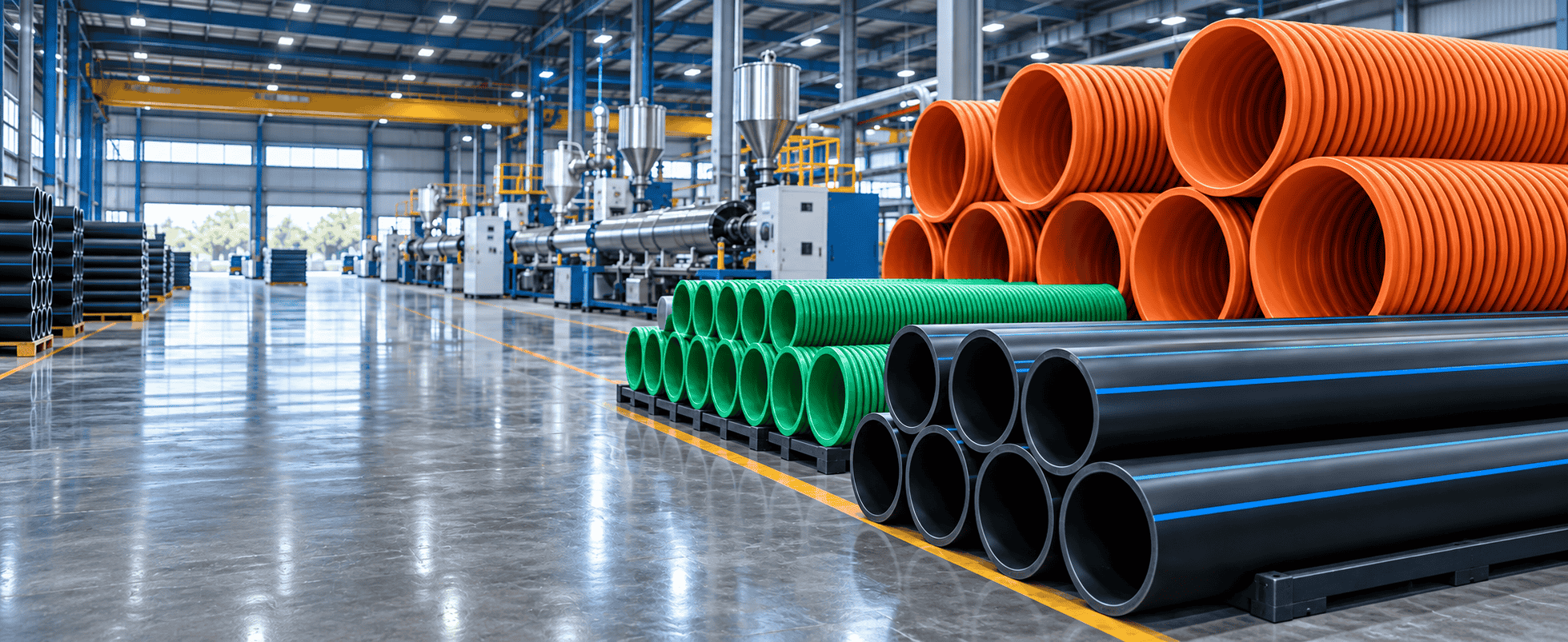 DWC, HDPE and PLB pipes for infrastructure