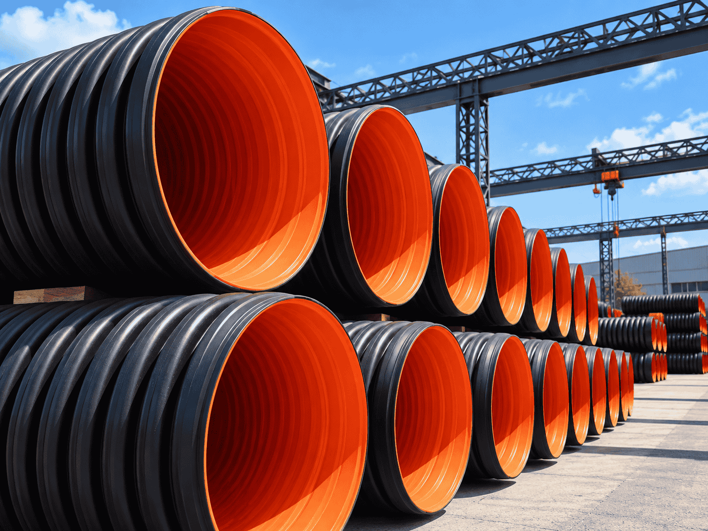 DWC HDPE sewerage pipes